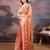 Orange floral embroidered saree