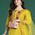 Mustard embroidered silk blend kurta trouser dupatta set