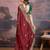 Maroon floral embroidered saree with blouse