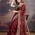 Maroon floral embroidered saree with blouse