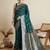 Green zari woven design saree with unstitched blouse