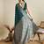 Green zari woven design saree with unstitched blouse