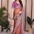 Rose rose gold frendy chiffon embroidery saree