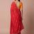 Red embellished zari silk blend saree