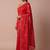 Red embellished zari silk blend saree