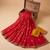 Red embellished zari silk blend saree