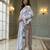 Lavender embroidered cotton blend kurta trouser dupatta set