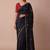 Black embellished embroidered silk blend saree