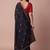 Black embellished embroidered silk blend saree