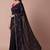 Black embellished embroidered silk blend saree