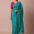 Teal embellished zari silk blend saree