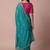Teal embellished zari silk blend saree
