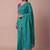Teal embellished zari silk blend saree