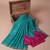 Teal embellished zari silk blend saree
