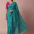 Teal embellished zari silk blend saree
