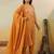 Yellow embroidered cotton blend kurta trouser dupatta set