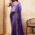 Lavender floral embroidered saree