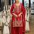 Pink embroidered chinon kurta trouser dupatta set
