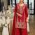 Pink embroidered chinon kurta trouser dupatta set