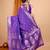 Violet zari woven design banarasi saree with unstitched blouse