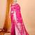 Pink ethnic motifs woven design zari banarasi saree with unstitched blouse