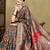 Grey woven design jamdani traditional zari saree with unstitched blouse