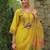 Yellow embroidered liva kurta trouser dupatta set