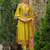 Yellow embroidered liva kurta trouser dupatta set