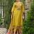 Yellow embroidered liva kurta trouser dupatta set