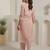 Peach embroidered organza kurta trouser dupatta set