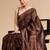 Brown woven design banarasi saree