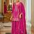 Pink embroidered chinon kurta trouser dupatta set