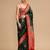 Green ethnic motifs banarasi saree with unstitched blouse