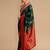Green ethnic motifs banarasi saree with unstitched blouse