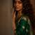 Green ethnic motifs zari silk blend banarasi saree