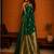 Green ethnic motifs zari silk blend banarasi saree