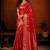 Red ethnic motifs zari silk blend banarasi saree