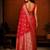 Red ethnic motifs zari silk blend banarasi saree