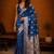 Blue ethnic motifs zari silk blend banarasi saree