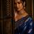 Blue ethnic motifs zari silk blend banarasi saree