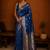 Blue ethnic motifs zari silk blend banarasi saree