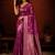Purple ethnic motifs zari silk blend banarasi saree