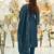 Teal embroidered silk blend kurta trouser dupatta set
