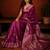 Purple ethnic motifs zari silk blend banarasi saree
