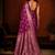 Purple ethnic motifs zari silk blend banarasi saree