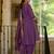 Purple embroidered silk blend kurta trouser dupatta set