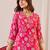 Pink printed chanderi silk kurta trouser dupatta set