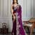 Purple heavy embroidered border saree