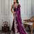 Purple heavy embroidered border saree
