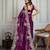 Purple heavy embroidered border saree